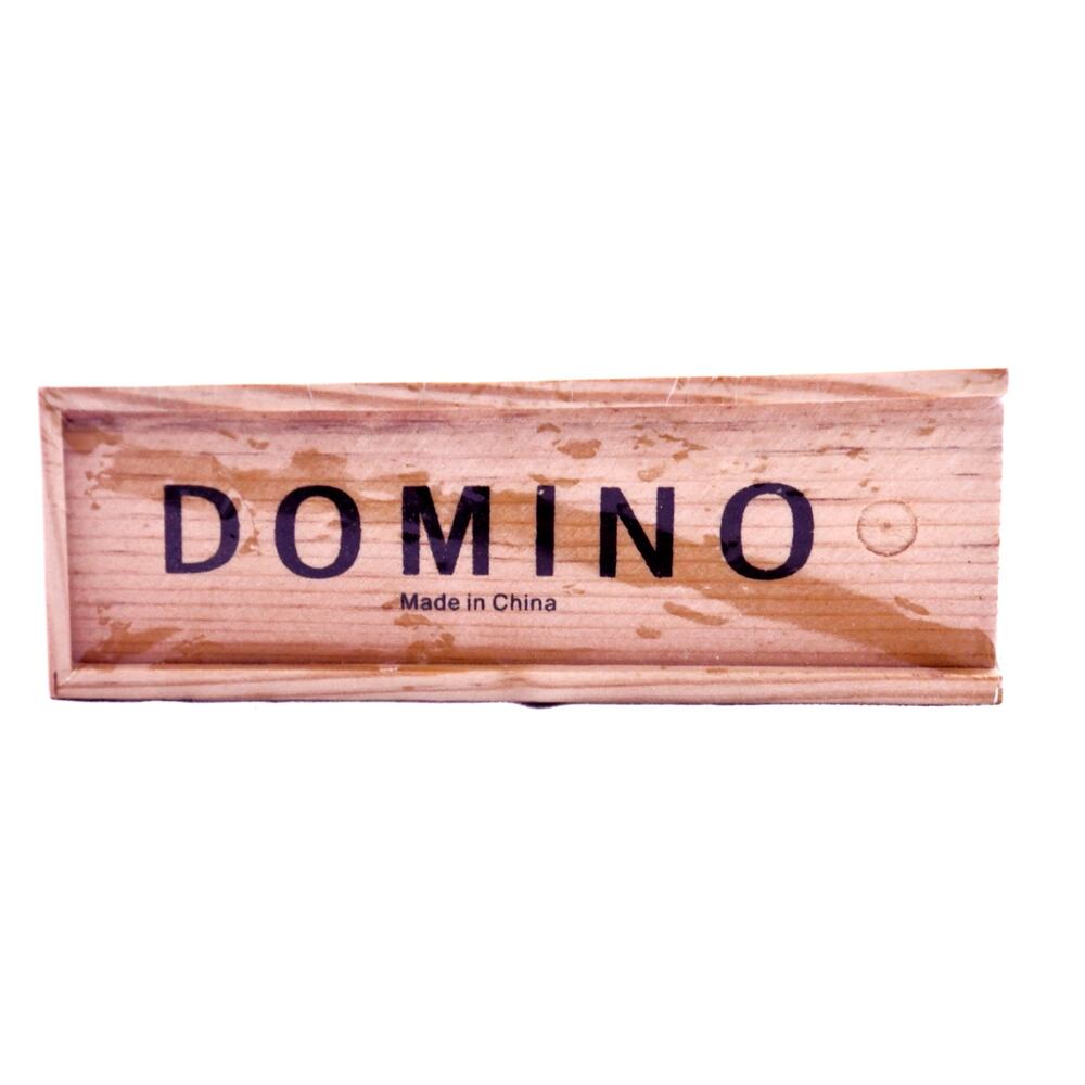 Wooden Domino Set in Wooden Storage Box Classic Family Game Sealed New